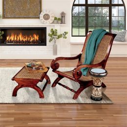 BRITISH PLANTATION CHAIR & FOOTSTOOL        FRT-NR