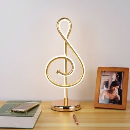 Modern Simple Music Symbol Bedroom Bedside Lamp Warm Romantic Household Creative Personality Eye-care Desk LED - GlodHuang Guang 21w