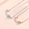 Gift CZ Fish Bones 925 Sterling Silver Necklace - Silver