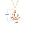 Women Shell Crescent Moon CZ 925 Sterling Silver Necklace - Rose Gold