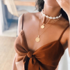 Free local delivery fashionHandmade Summer Beach Shell Conch White Velvet Rope Choker Necklace Adjustable Conch Shell Necklace Jewelry - white