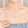 Gift CZ Fish Bones 925 Sterling Silver Necklace - Silver