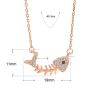 Gift CZ Fish Bones 925 Sterling Silver Necklace - Silver