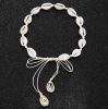 Free local delivery fashionHandmade Summer Beach Shell Conch White Velvet Rope Choker Necklace Adjustable Conch Shell Necklace Jewelry - white
