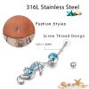 10Pcs 14G Dangle Belly Button Rings for Women 316L Stainless Steel Navel Rings  - default