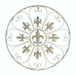 Accent Plus Circular Fleur De Lis Wall Decor