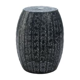 Accent Plus Black Moroccan Lace Stool